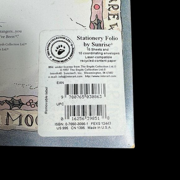 Vintage Boyds Bears Stationary folder 15 Moose Notes w/ 10 Envelopes - Picture 5 of 9